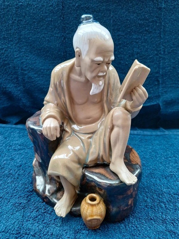 Prachtig Vintage Chinees Shiwan Beeld Wijze Man Mudman, Ophalen of Verzenden, Zo goed als nieuw, Mens