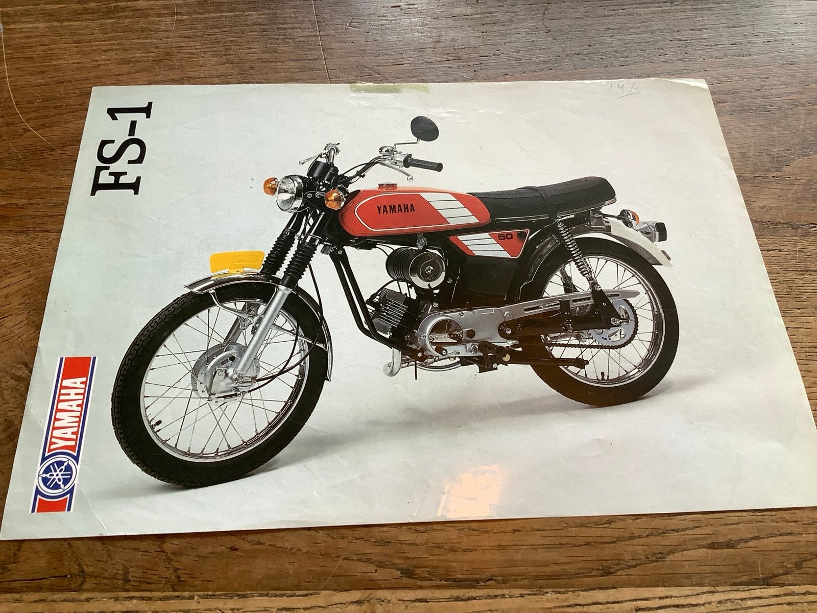 Originele Yamaha FS-1 Bromfiets Folder - Zeldzaam!, Verzenden, Zo goed als nieuw, Algemeen