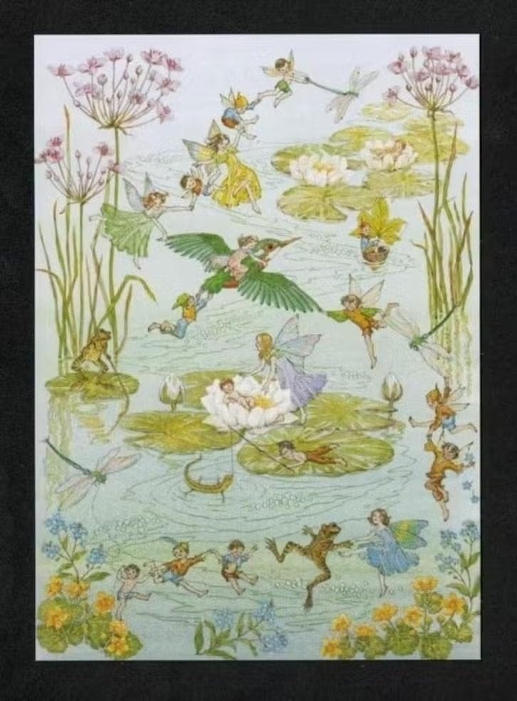 Elfjes Waterlelie IJsvogel Kikkers Libelles by Molly Brett., Verzamelen, Ansichtkaarten | Themakaarten, Ophalen of Verzenden, 1980 tot heden