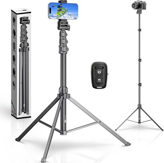 Telefoon Statief - 170 cm - Tripod voor selfie via bluetooth, Verzenden, Nieuw, Driepoot