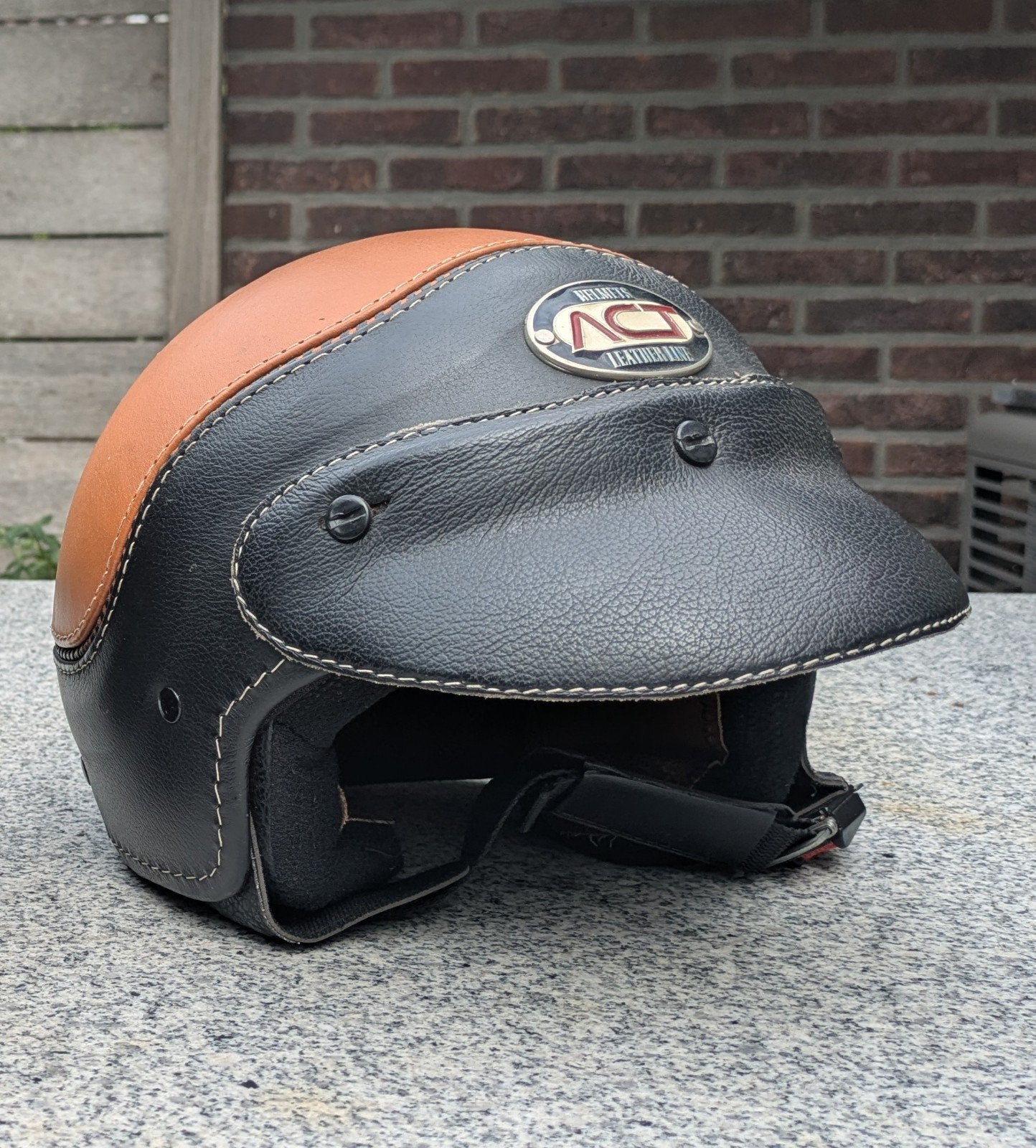 Helm ACT leer, Overige merken, Jethelm, Ophalen of Verzenden, L