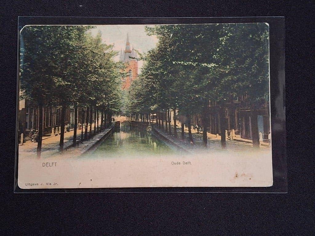 Oude Delft, Delft - Antieke Ansichtkaart (Voor 1920), Verzamelen, Ansichtkaarten | Nederland, Ophalen of Verzenden, Voor 1920