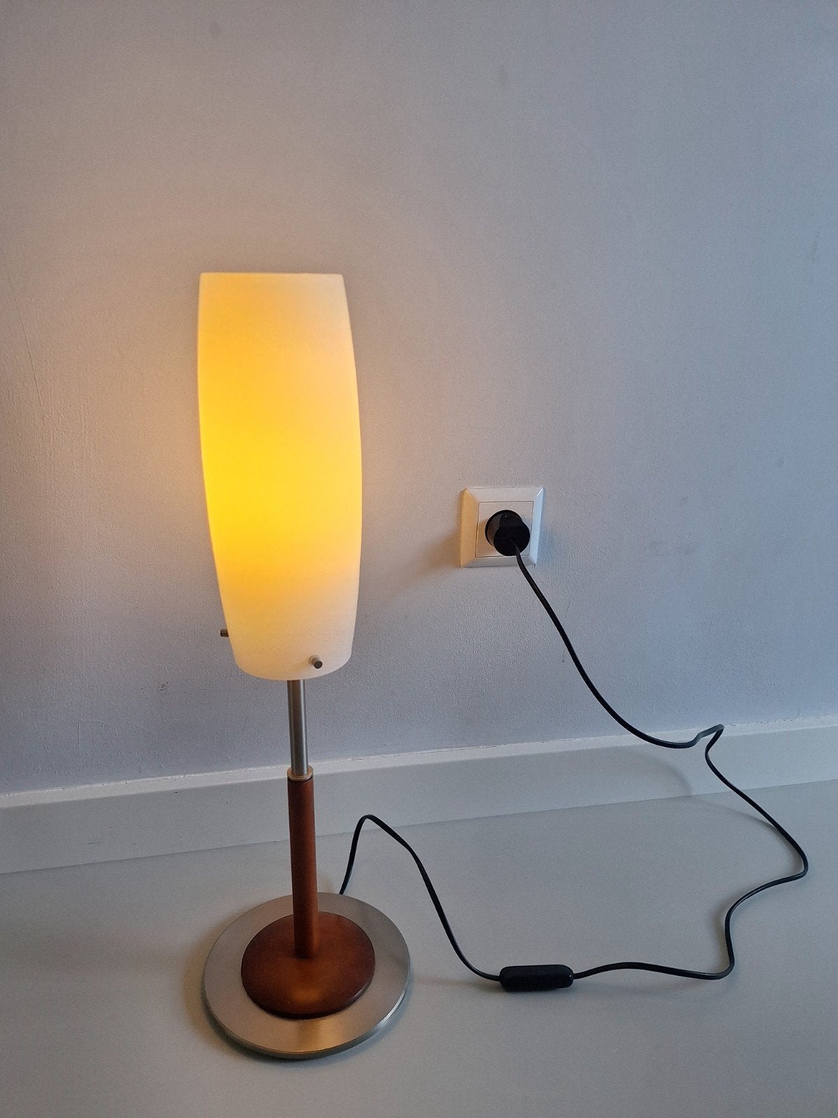 Vintage Penta Panona Tafellamp – Massimo Belloni, Met schakelaar, Wit, Ophalen of Verzenden, Glas