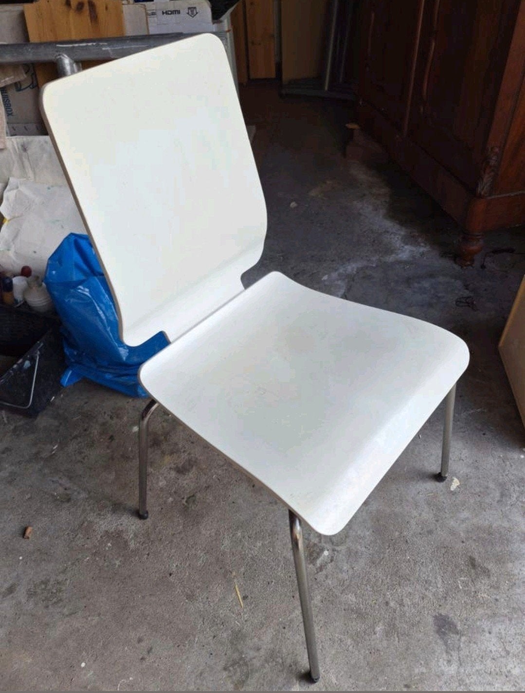 6 witte Ikea stoelen, Caravans en Kamperen, Ophalen, Campingstoel