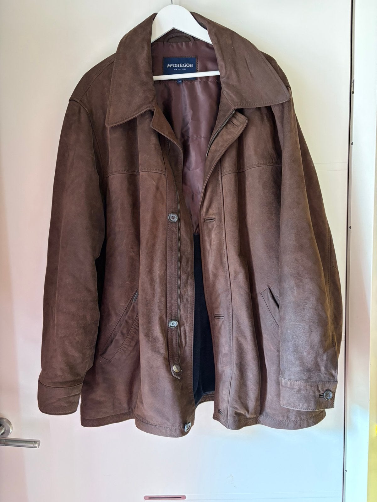 Mc Gregor maat 58 leren jas, Ophalen of Verzenden, Gedragen, Maat 56/58 (XL), Bruin