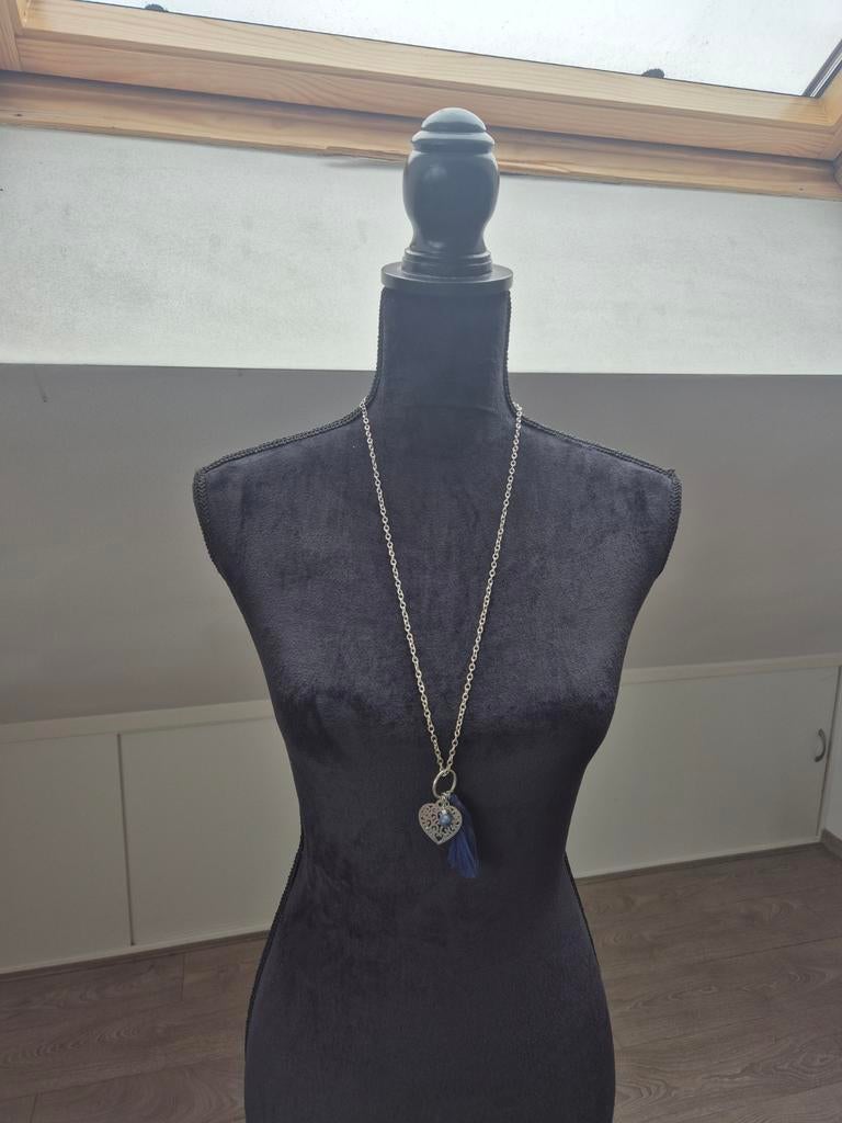 A1 : lange ketting, Verzenden, Nieuw, Blauw, Zilver