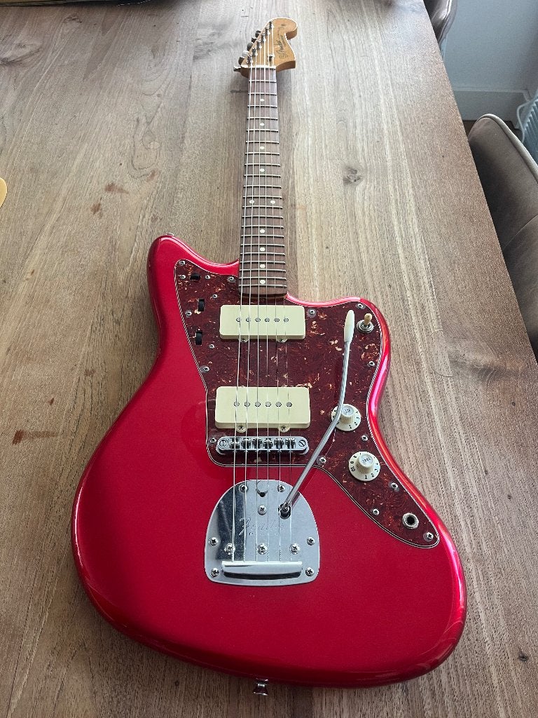 Jazzmaster Squier body/Fender neck, Ophalen, Zo goed als nieuw, Solid body, Fender