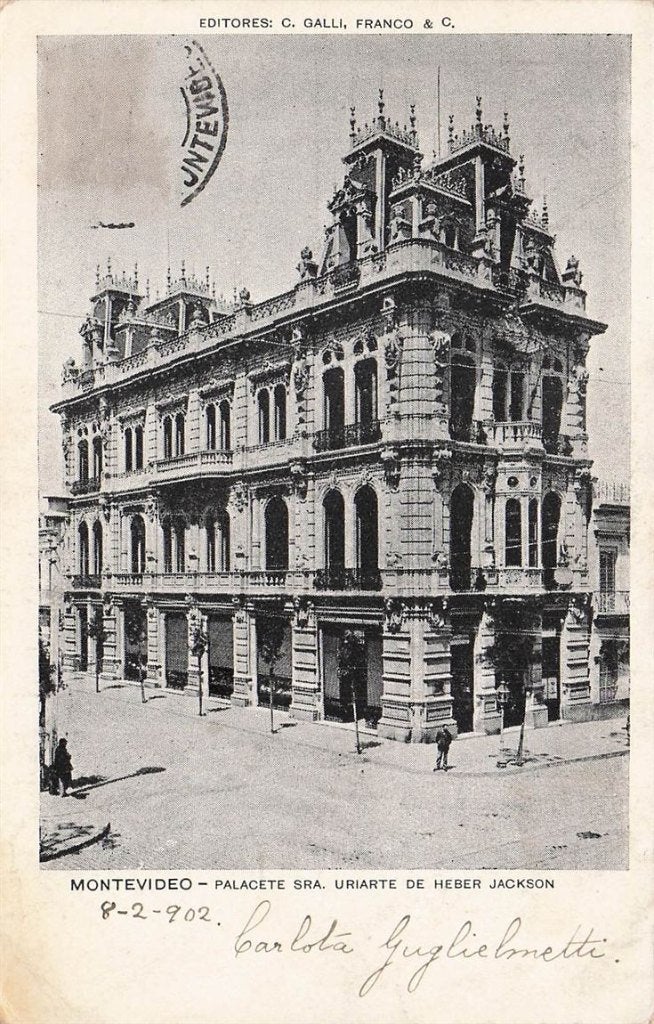 703-294-039 Montevideo Palacete Sra Uriarte ee Heber Jackso, Verzenden, Voor 1920, Overig Europa
