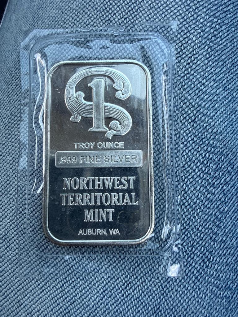 1 Troy Ounce .999 Fijn Zilveren Staaf - Northwest Territoria, Postzegels en Munten, Edelmetalen en Baren, Ophalen of Verzenden