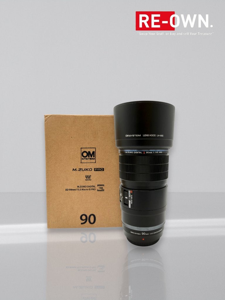 OM SYSTEM M.ZUIKO ED 90MM F/3.5 MACRO IS PRO | TOPSTAAT, 90 mm, Ophalen of Verzenden, Zo goed als nieuw, Macrolens