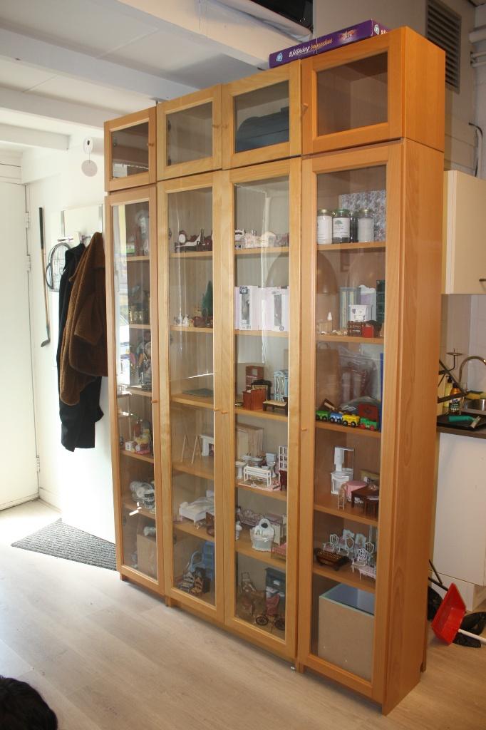 Billy/Oxberg vitrinekasten van Ikea 3x hoog en 3x opzetkast., Ophalen, 25 tot 50 cm, 50 tot 100 cm, 200 cm of meer