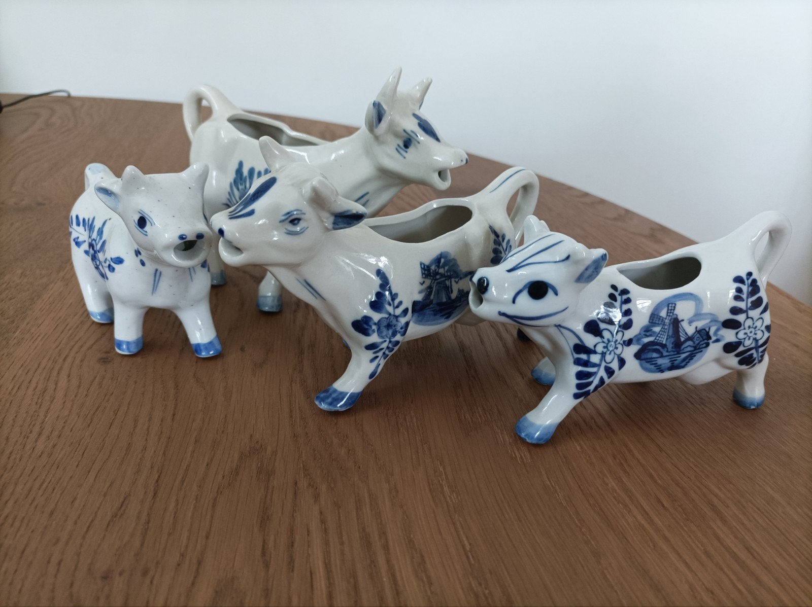 Kudde Delfts blauwe koetjes, melkkannetjes, Ophalen of Verzenden, Zo goed als nieuw, Porselein