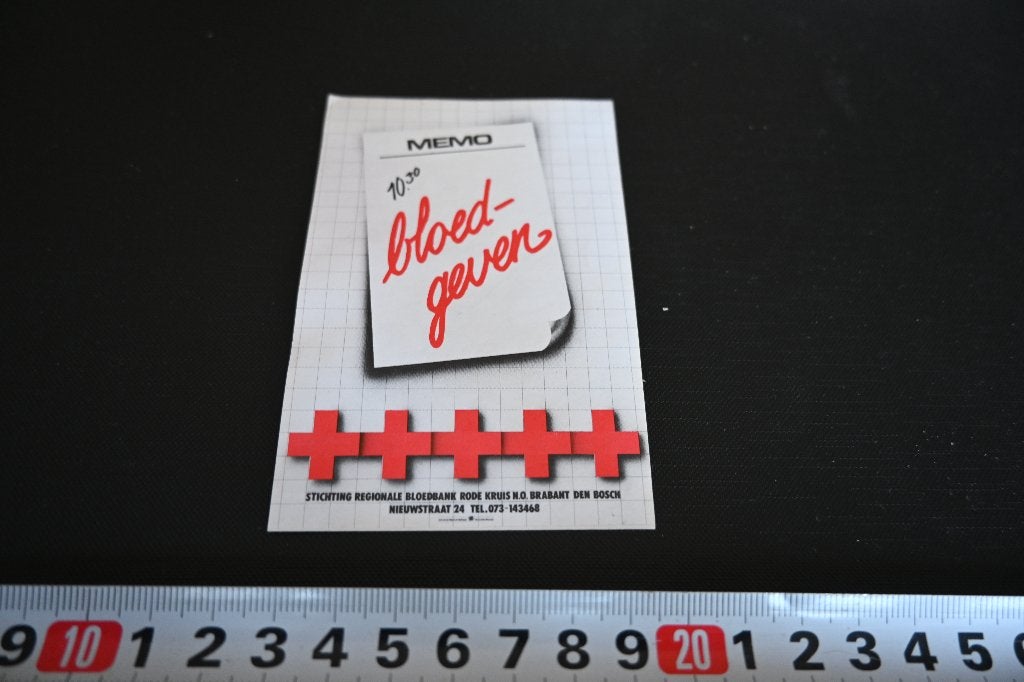 sticker Den Bosch Bloedbank MEMO 10.30 Bloedgeven, Ophalen of Verzenden, Zo goed als nieuw