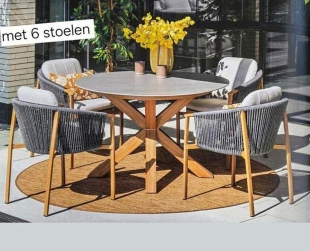 GARDEN IMPRESSIONS TUINSET TAFEL MET 6 DININGSTOELEN, Ophalen, Nieuw