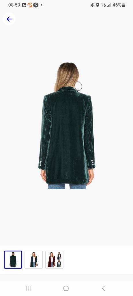 Blazer donkergroen fluweel maat L te koop, Maat 42/44 (L), Nieuw, Ophalen of Verzenden, Yesfashion