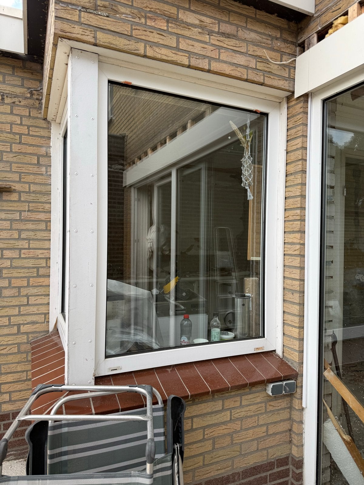 Gebruikt kunstof schuifpui achterdeur en raam met Dubbelglas, Doe-het-zelf en Verbouw, Glas en Ramen, Ophalen, Gevelraam of Ruit