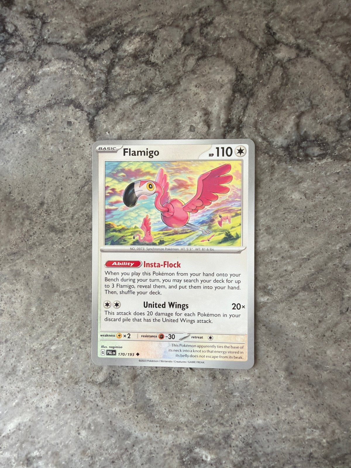 Pokémon Kaart - Flamigo 170/193 - Scarlet & Violet, Ophalen of Verzenden, Zo goed als nieuw, Losse kaart