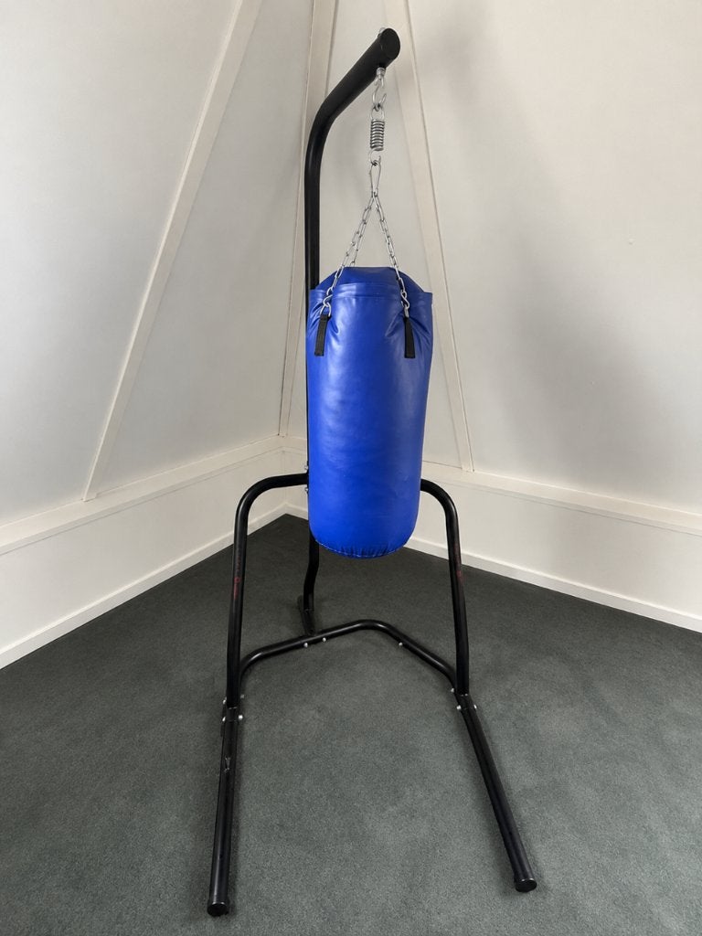 Boksbal met standaard en Everlast bokshandschoenen, Sport en Fitness, Ophalen, Gebruikt, Boksbal
