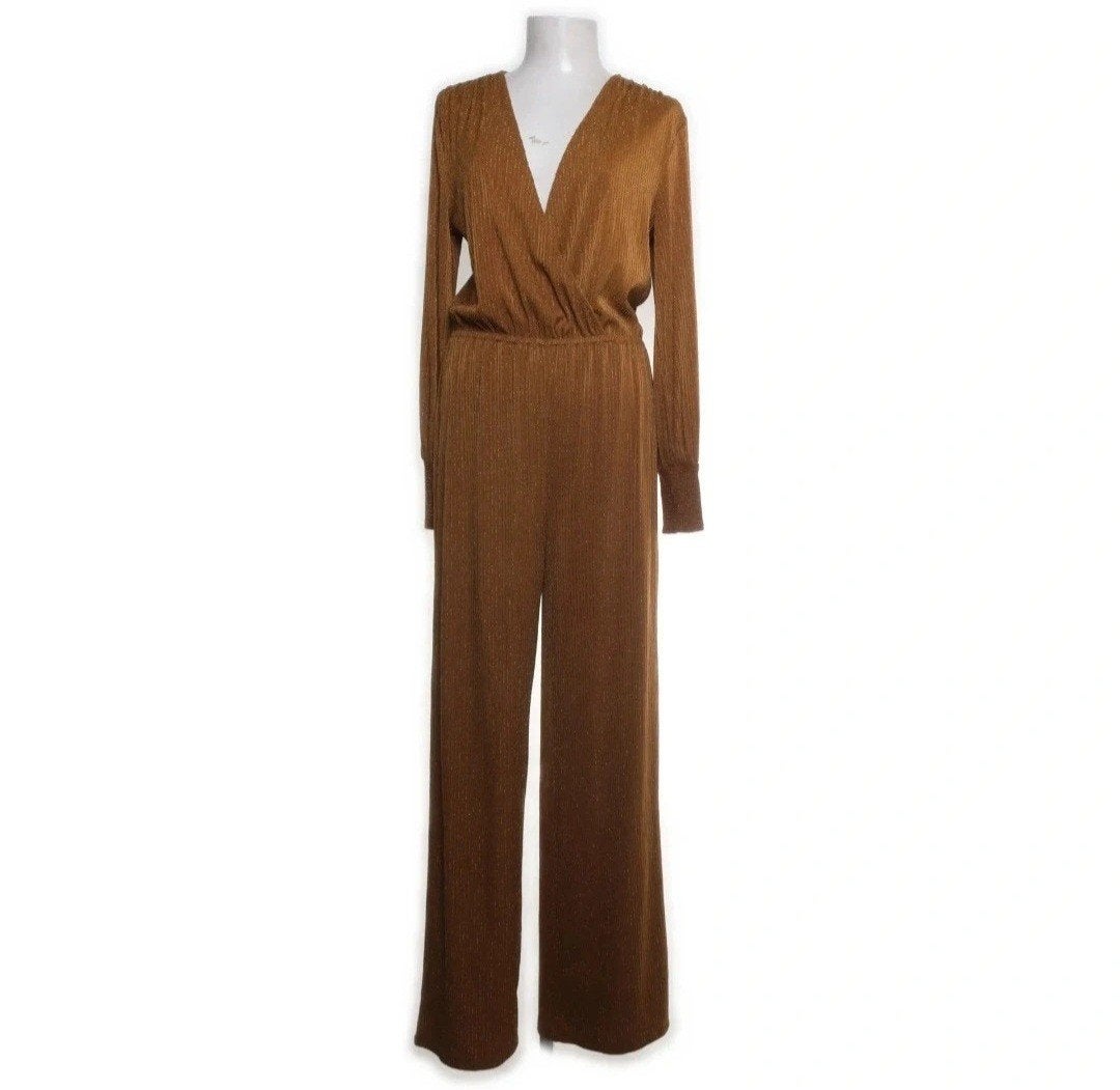 Second Female Feestelijke Brique Jumpsuit Maat S, Kleding | Dames, Second Female, Bruin, Verzenden, Zo goed als nieuw