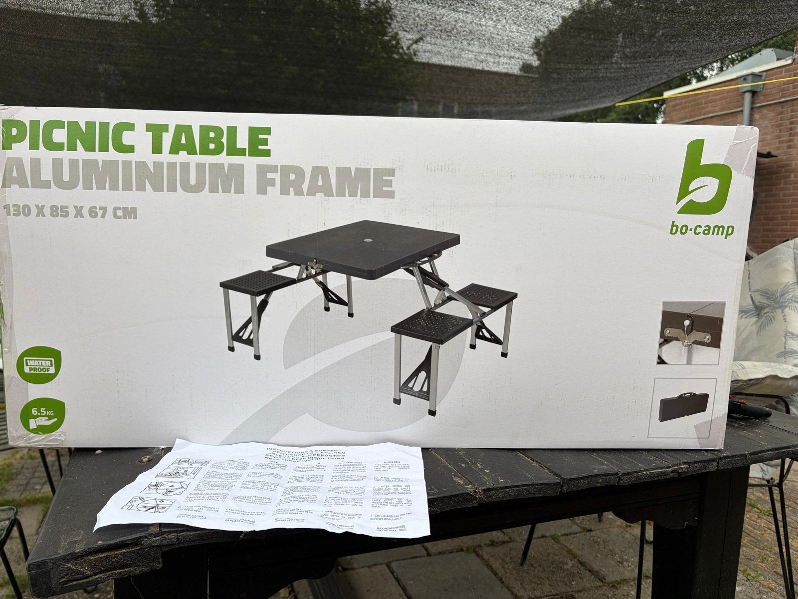 Bo-Camp Picknicktafel Aluminium Frame - Nieuw, Ophalen of Verzenden, Nieuw, Campingtafel