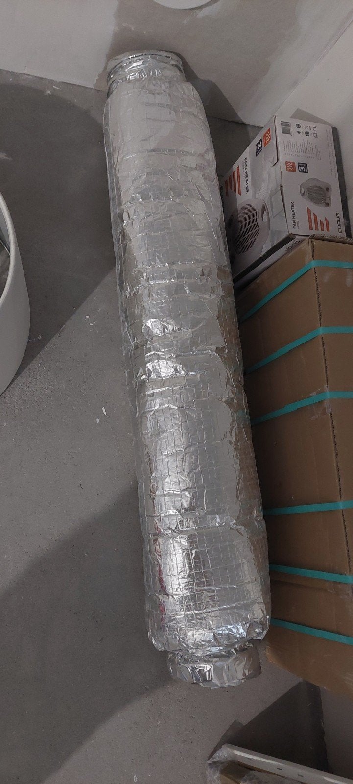 Geluidsdemper en buis 125 mm, Ophalen