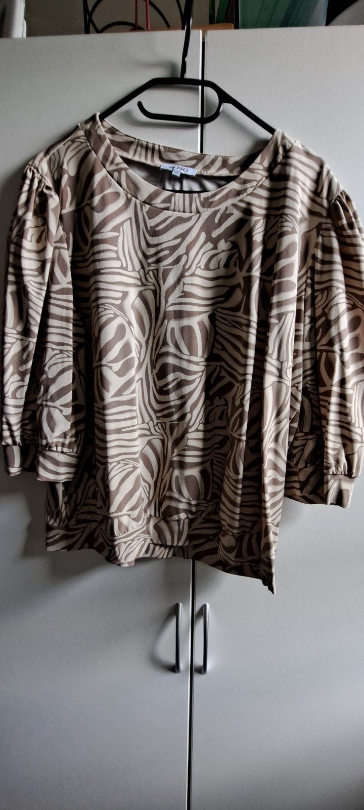 Zoso blouse met zebraprint, travelstof., Bruin, Maat 46/48 (XL) of groter, Ophalen of Verzenden, Zo goed als nieuw