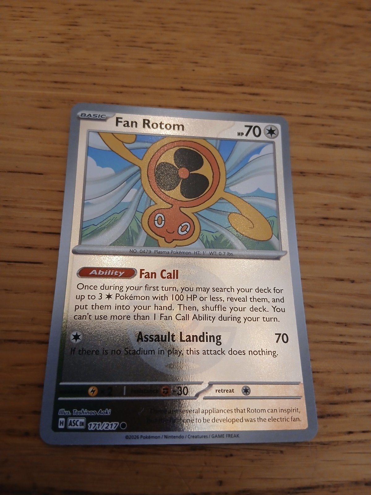 Pokémon Kaart: Fan Rotom (171/217) - Plasma Pokémon, Ophalen of Verzenden, Zo goed als nieuw, Losse kaart