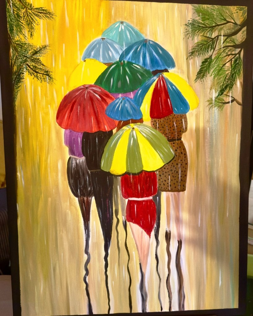 Acrylverf schilderij, Antiek en Kunst, Kunst | Schilderijen | Klassiek, Ophalen, Acrylverf, Overige stijlen, Portret of Personen