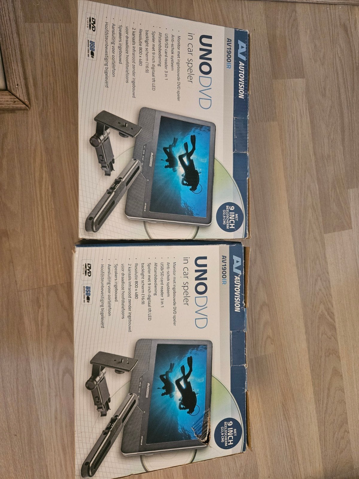 Autovision UNO DVD in-car speler met 9-inch scherm   2 stuks, Gebruikt, Draagbaar, Ophalen, Overige merken