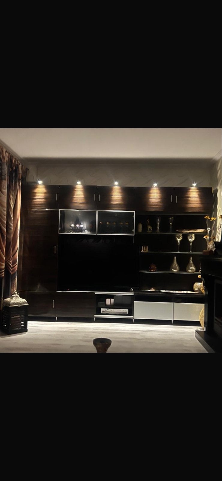 Moderne Wandmeubel TV Kast met Sfeervolle Verlichting, Ophalen, Gebruikt, 200 cm of meer, 150 tot 200 cm