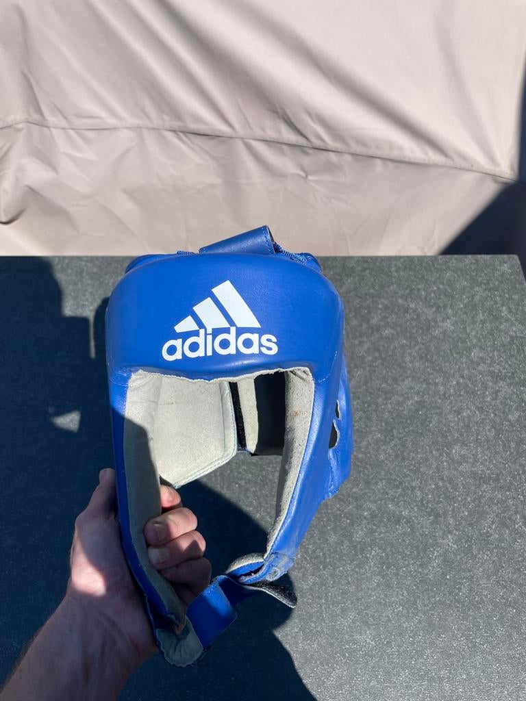 Adidas Bokshelm Maat L - Blauw, Ophalen of Verzenden, Gebruikt, Bokshelm