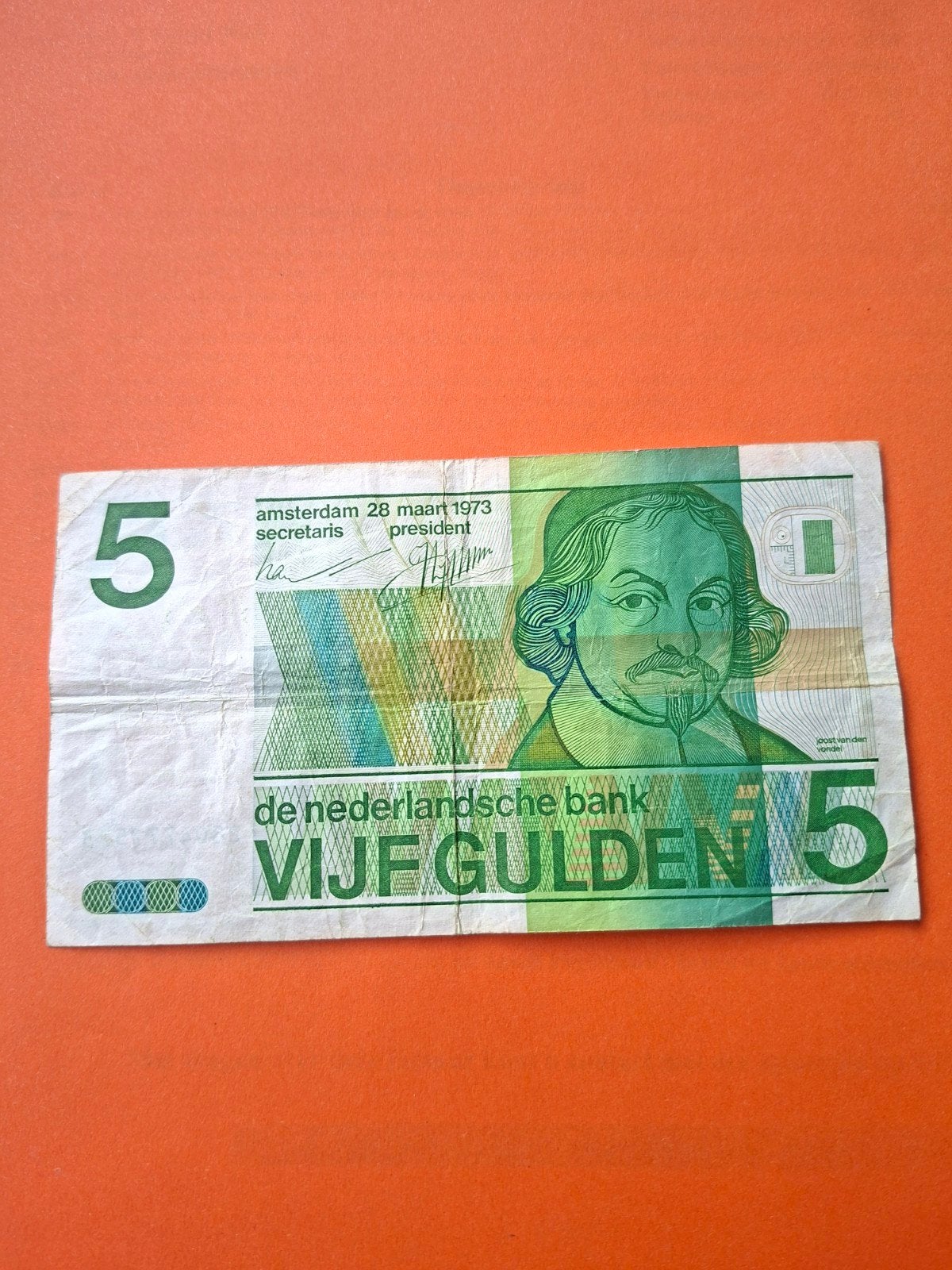 5 gulden Vondel II 1973 in ZF
Serie nummer 2804777523
PL 24-, Ophalen of Verzenden, 5 gulden, Los biljet