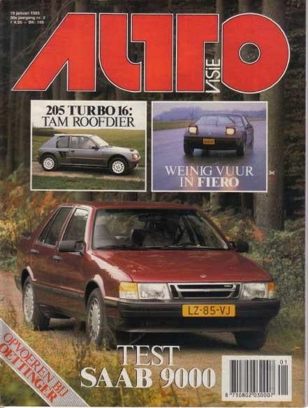 Autovisie 2 1985 : Saab 9000 Turbo 16 - Peugeot 205 Turbo 16, Ophalen of Verzenden, Gelezen, Algemeen