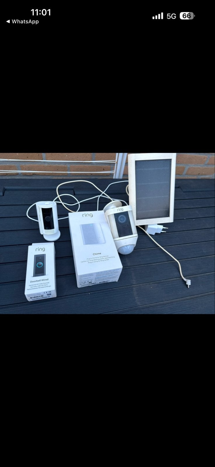 Ring Beveiligingsset: Deurbel, Camera's, Chime & Zonnepaneel, Ophalen, R, R, R