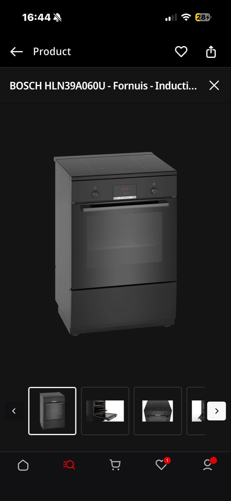 BOSCH HLN39A060U Fornuis - Inductie - 1 jaar oud, Ophalen, 60 cm of meer, Grill, 4 kookzones