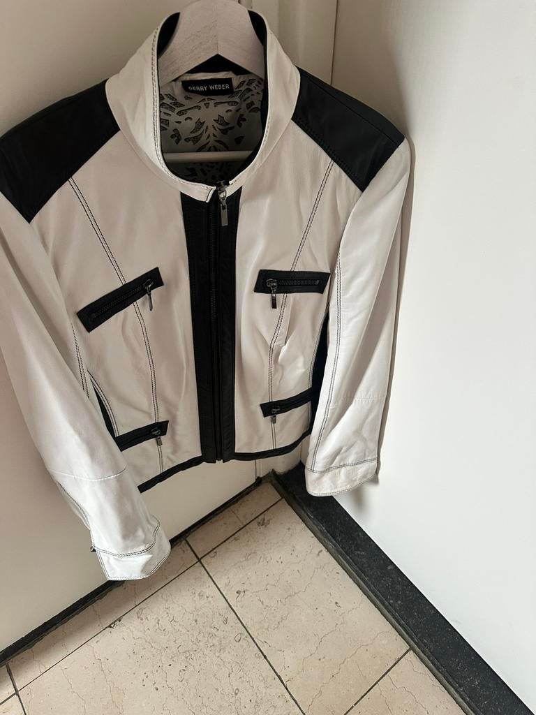 Gerry Weber leren jasje maat 44, Verzenden, Wit, Maat 42/44 (L), Zo goed als nieuw