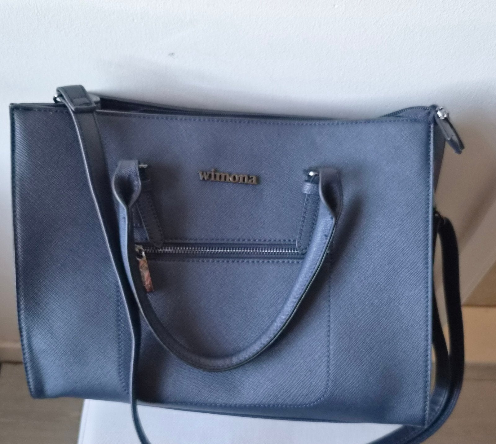 Wimona tas donker blauw, Ophalen of Verzenden, Zo goed als nieuw, Blauw, Shopper