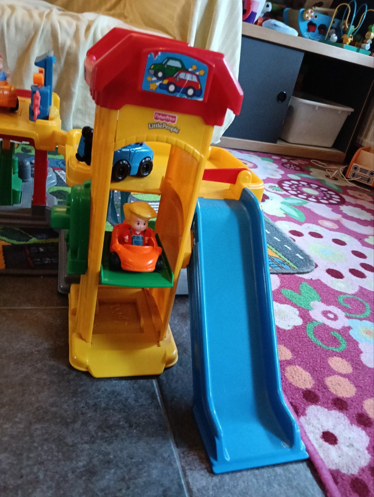 Little People Autogarage met Lift en Auto's, Ophalen, Gebruikt