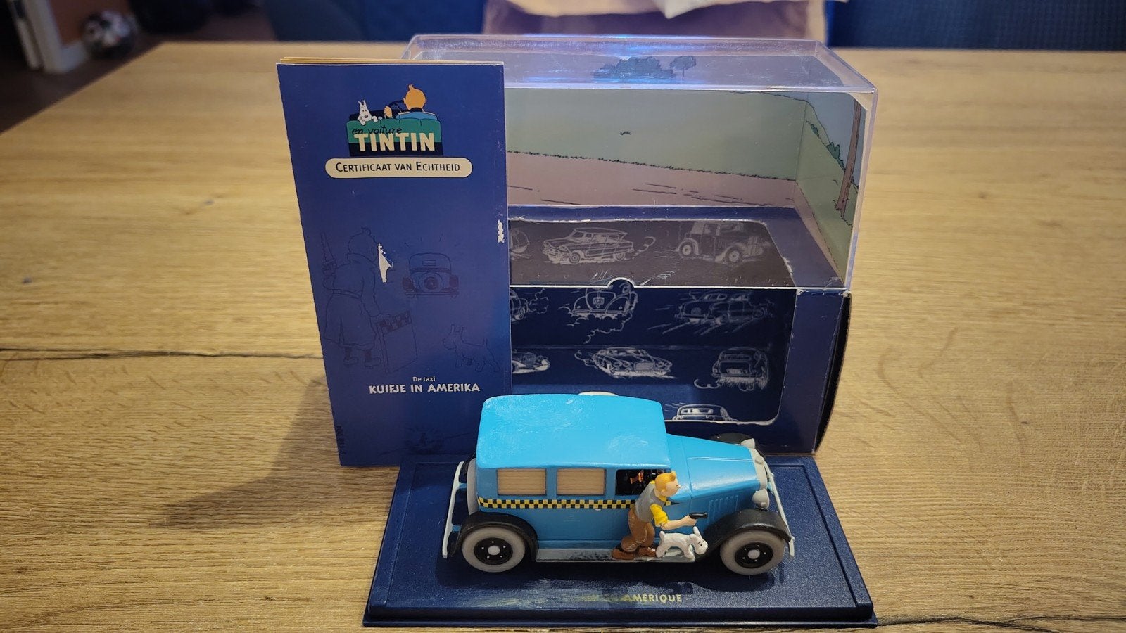 Kuifje in de Auto - De Taxi uit Kuifje in Amerika, Ophalen of Verzenden, Kuifje, Gebruikt, Beeldje of Figuurtje