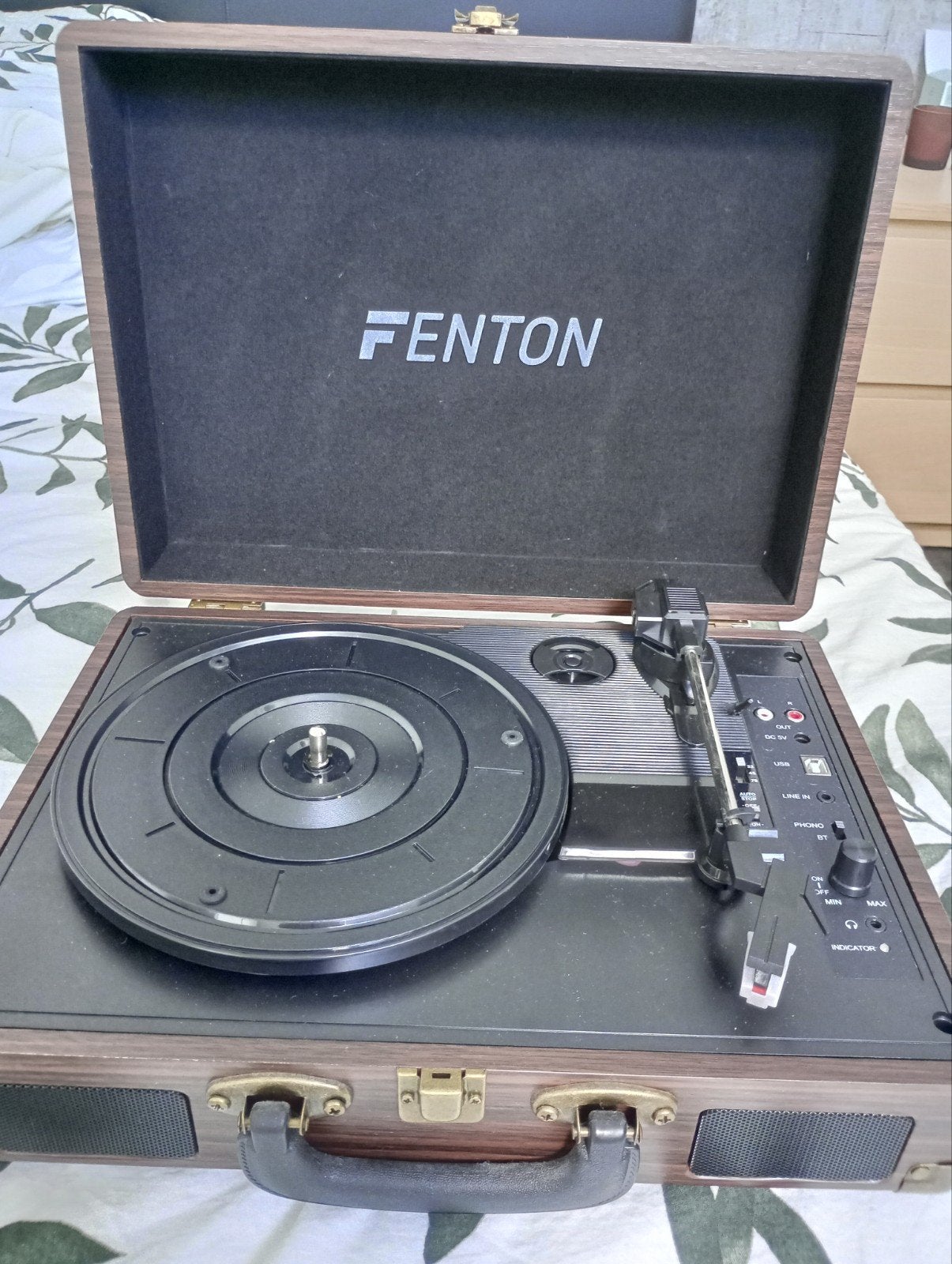 Fenton Platenspeler in koffer met USB en Bluetooth, Zo goed als nieuw, USB-aansluiting, Platenspeler, Ophalen