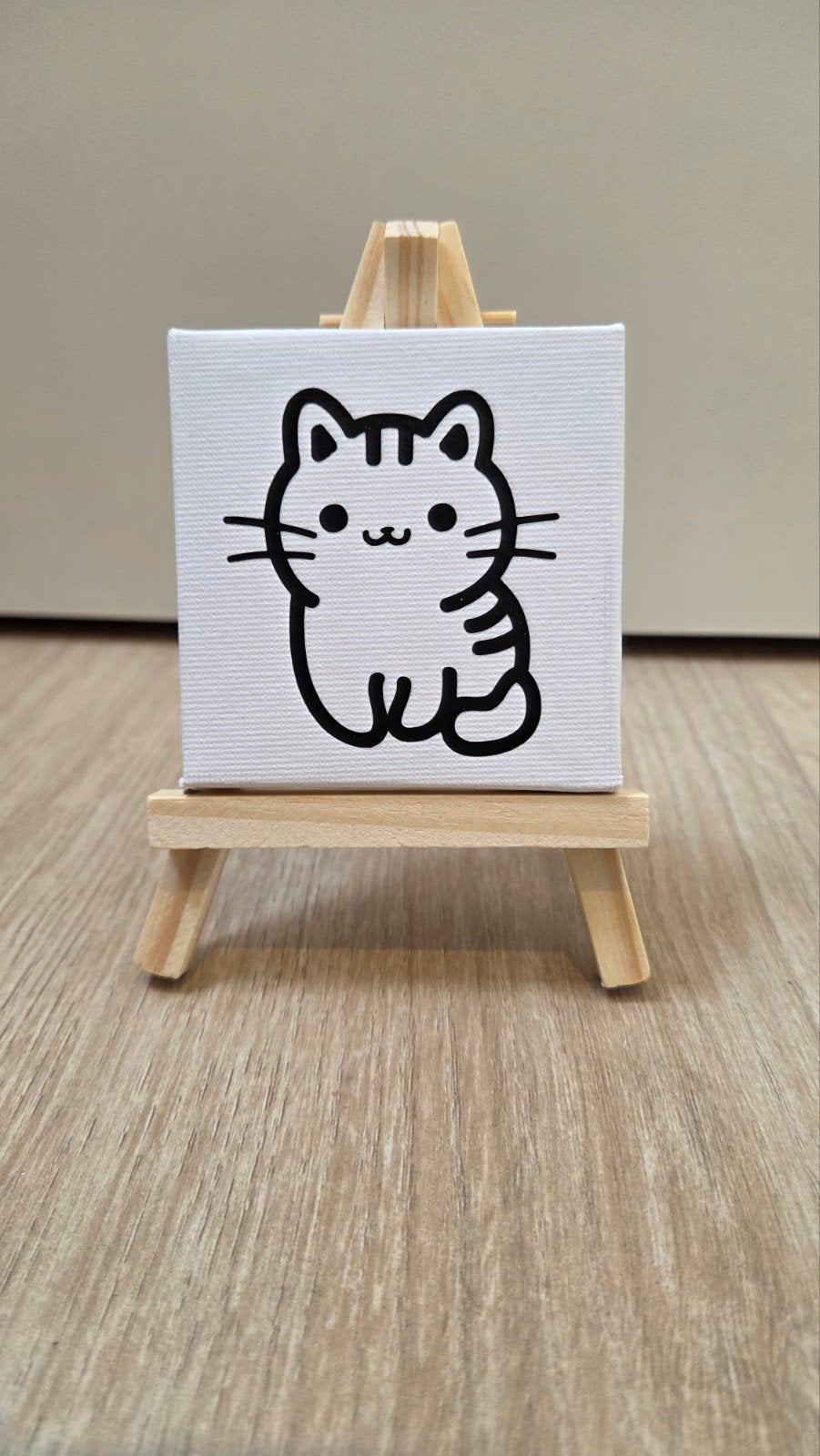 Kleine bedrukte canvasjes met houten houder, Ophalen of Verzenden, Nieuw, Doek