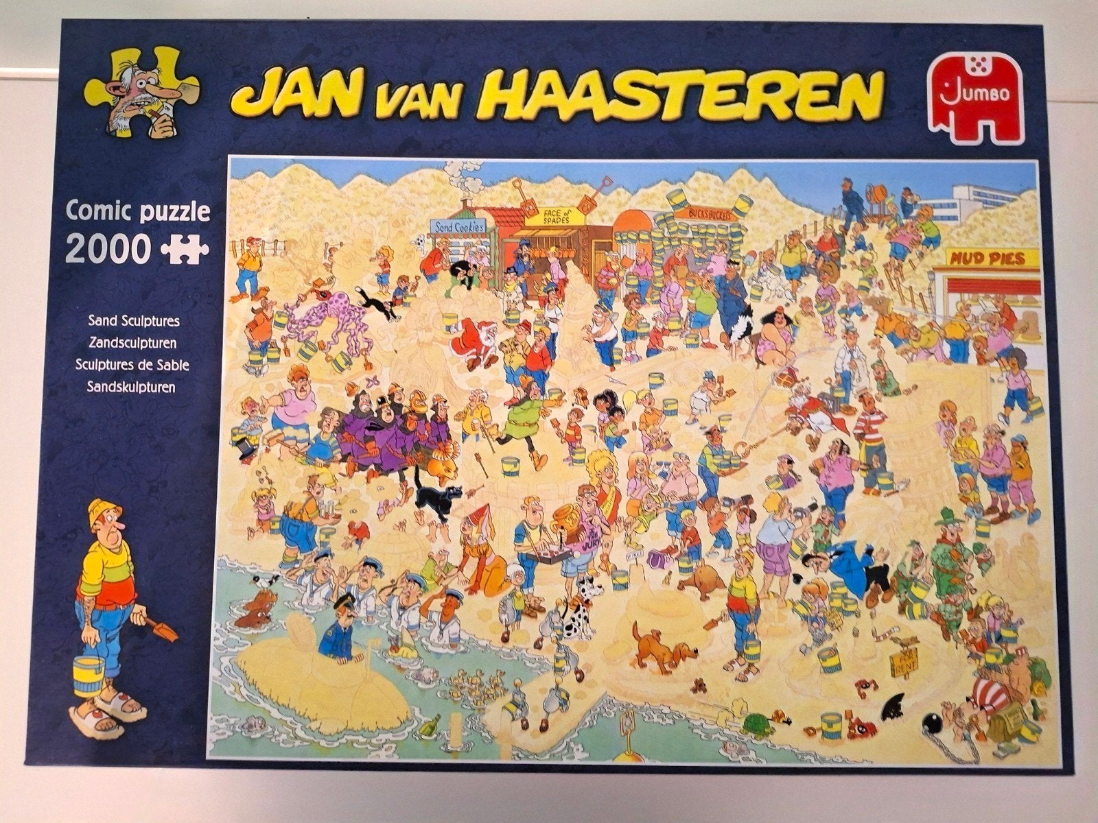 Jan van Haasteren Comic Puzzel - Zandsculpturen 2000 stukjes, Een of twee spelers, Ophalen of Verzenden, Zo goed als nieuw, Jumbo