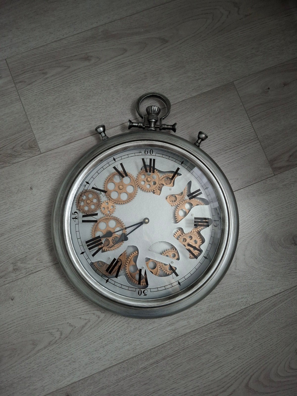 Wandklok met tandwielen, Ophalen of Verzenden, Wandklok