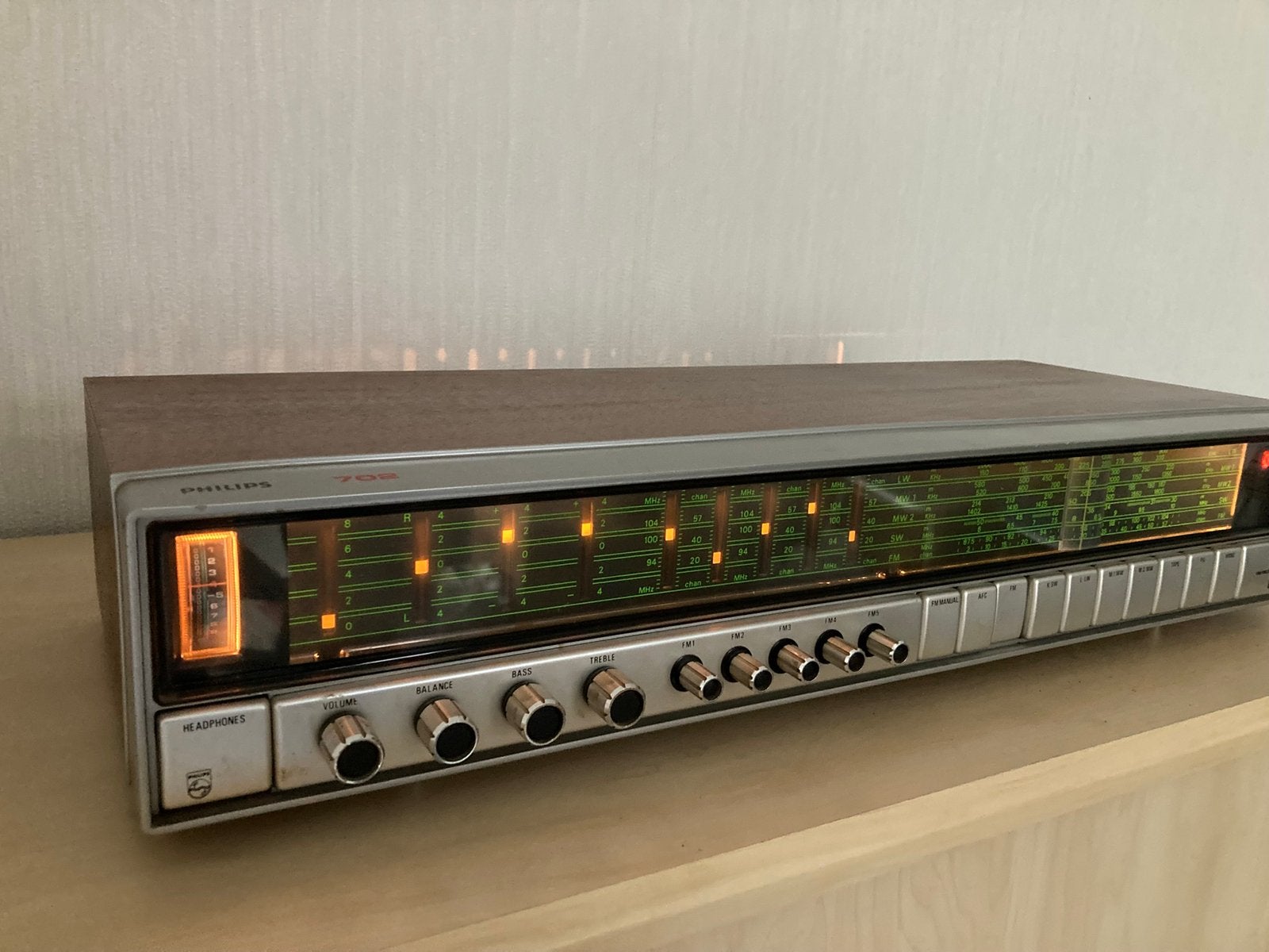Philips 22RH702 vintage stereo receiver jaren 70 – Hi-Fi, Ophalen, Gebruikt