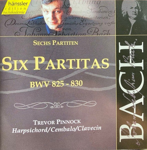 BACH Six partitas bwv 825-830 2 - CD PINNOCK HÄNSSLER, Ophalen of Verzenden, Barok, Gebruikt, Kamermuziek