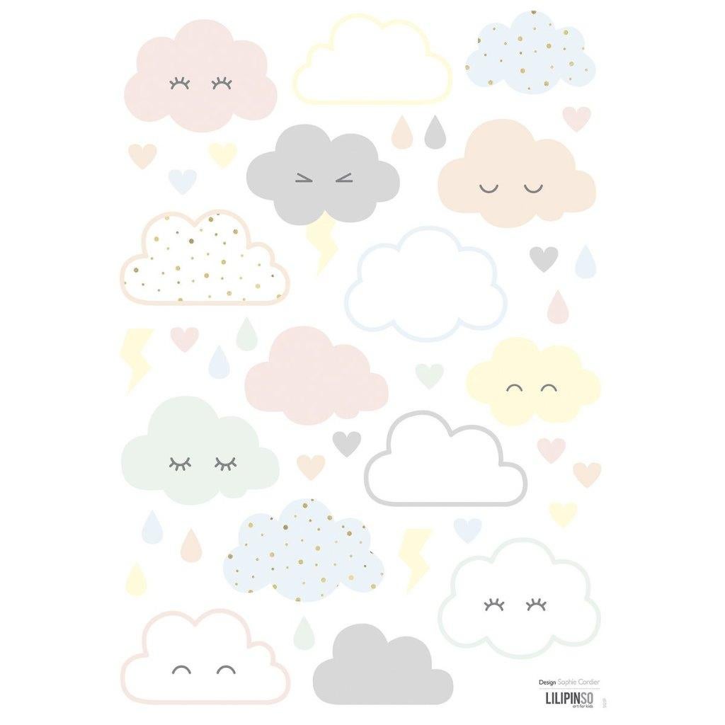 Muursticker Sticker Decoratie Wolken Pastel Lilipinso, Nieuw, Ophalen of Verzenden, Lilipinso, 270 chemin des oliviers - F-34400 LUNEL