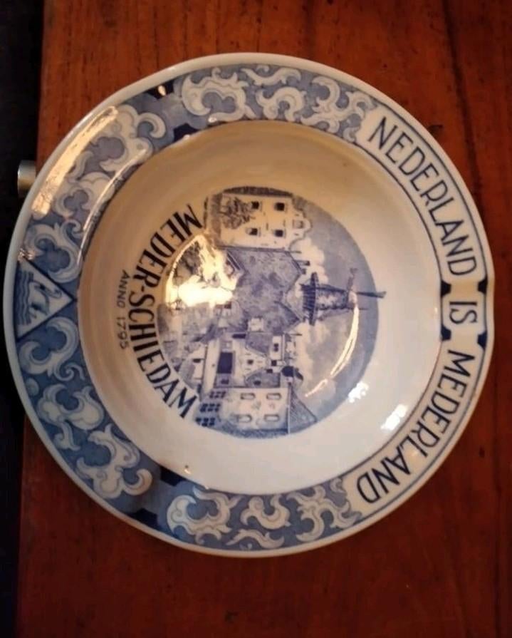 Delfts Blauw asbak  Meder-Schiedam Anno 1793, Ophalen of Verzenden