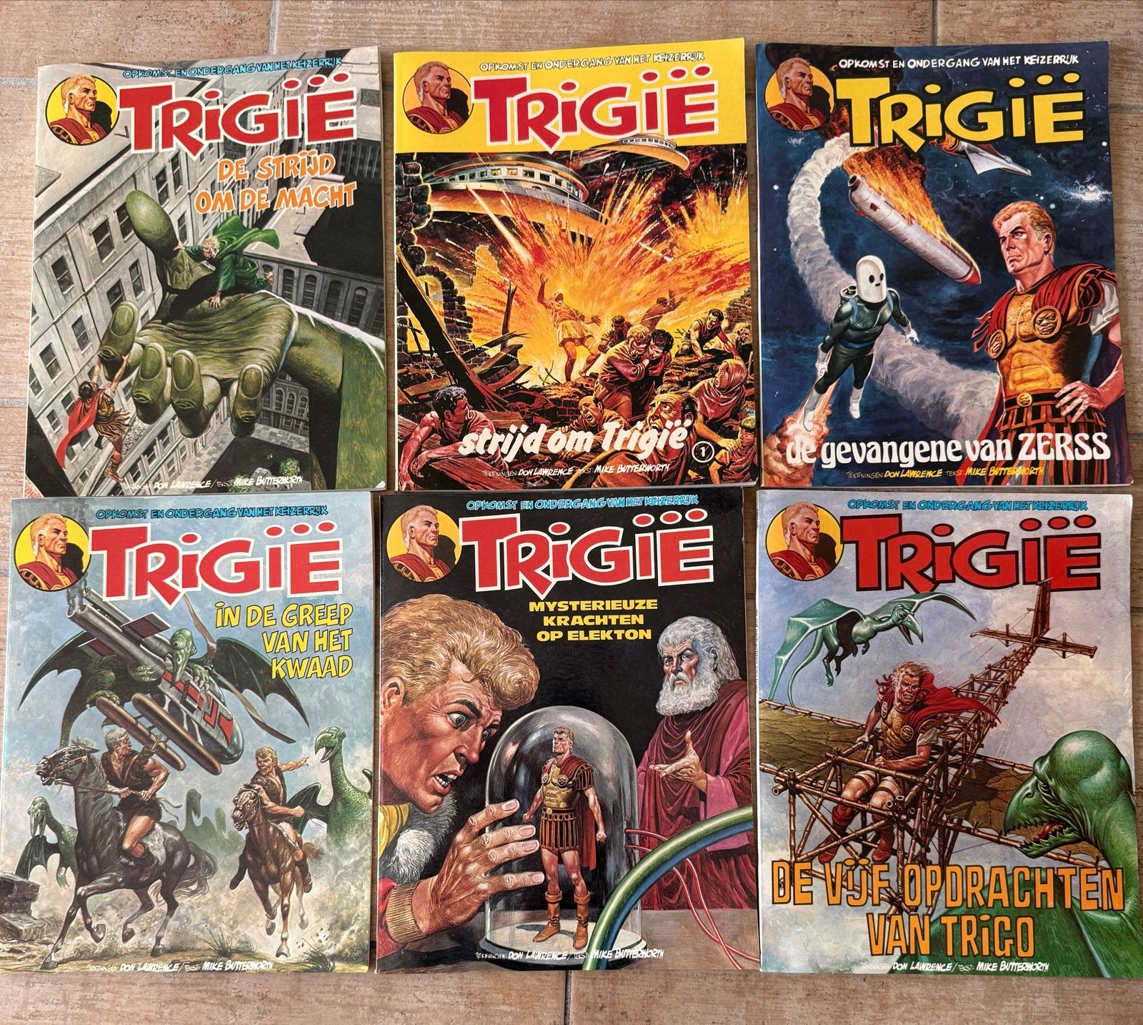 Trigië stripboeken - Complete serie van 6 delen, Complete serie of reeks, Ophalen of Verzenden, Gelezen