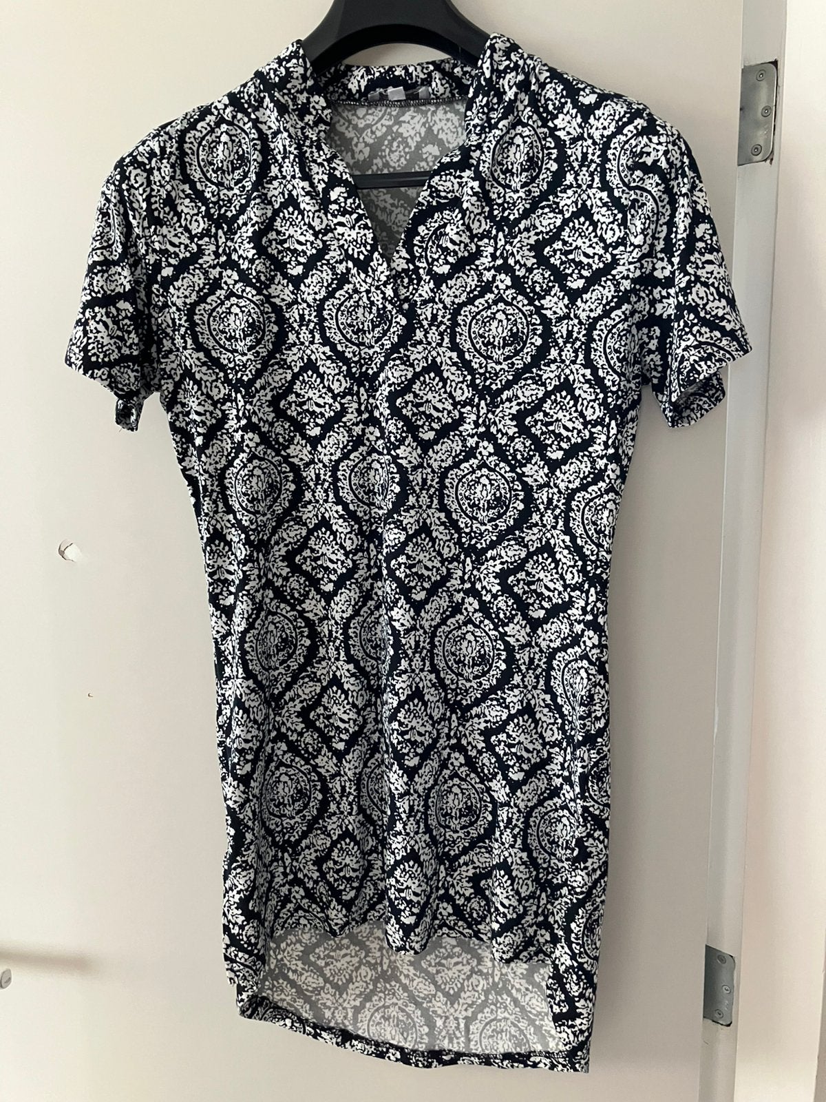 Z.g.a.n/d.blauw crème bewerkt top shirt/Azuri-M, Maat 38/40 (M), Blauw, Ophalen of Verzenden, Zo goed als nieuw