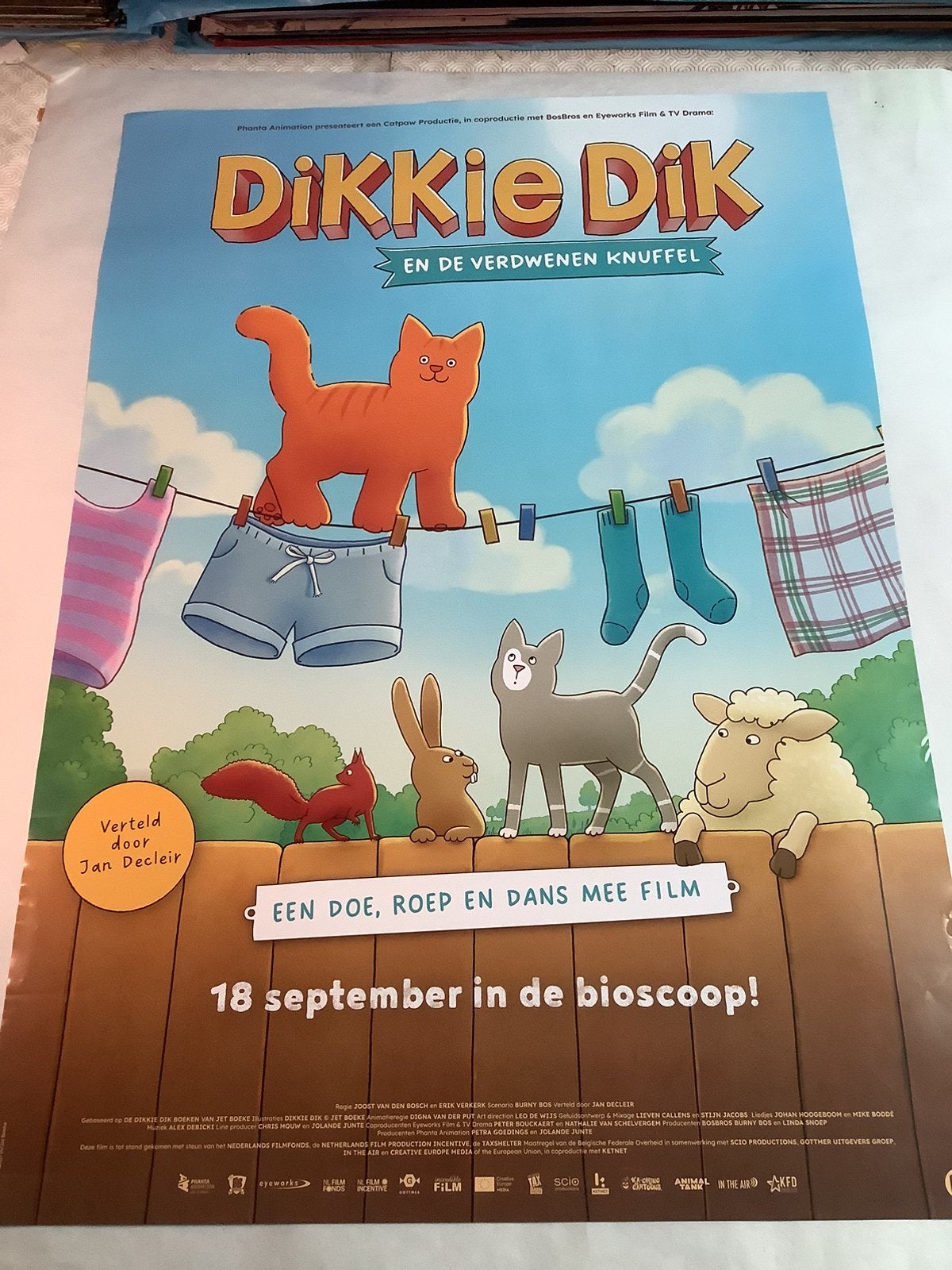 DIKKIE DIK   filmposter   70-100 cm, Ophalen of Verzenden, Zo goed als nieuw, Deurposter of groter, Film en Tv